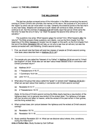 Lesson 12: The Millennium