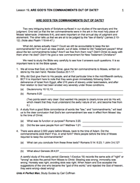 Lesson 19: Are God's 10 Commandments out of Date