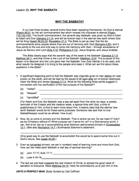 Lesson 22: Why the Sabbath
