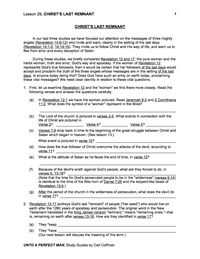 Lesson 29: Christ's Last Remenant